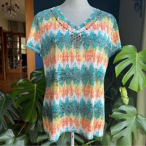 KANDY KISS Vibrant Multicolor Embellished Women's Top